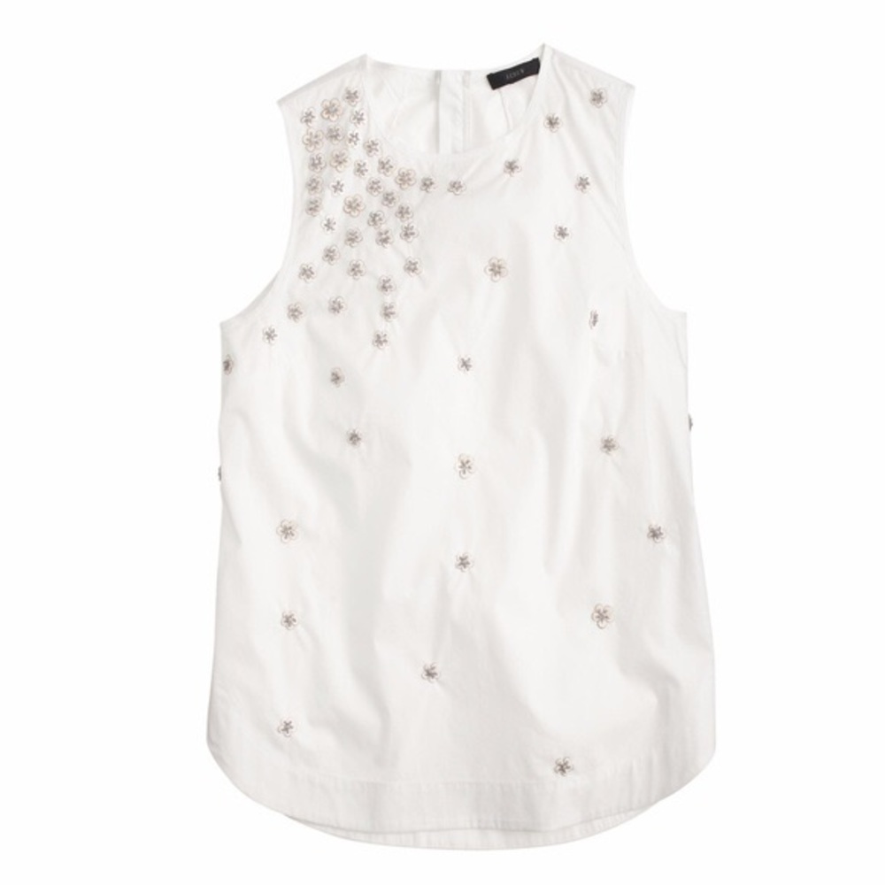 NWT J. Crew scattered floral sequin shell
